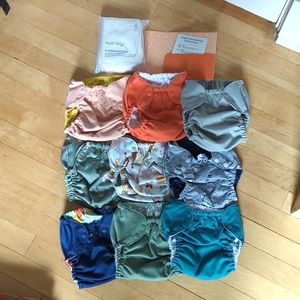 NEW Esembly Reusable Diaper Outers + Overnighters + wet-dry bag